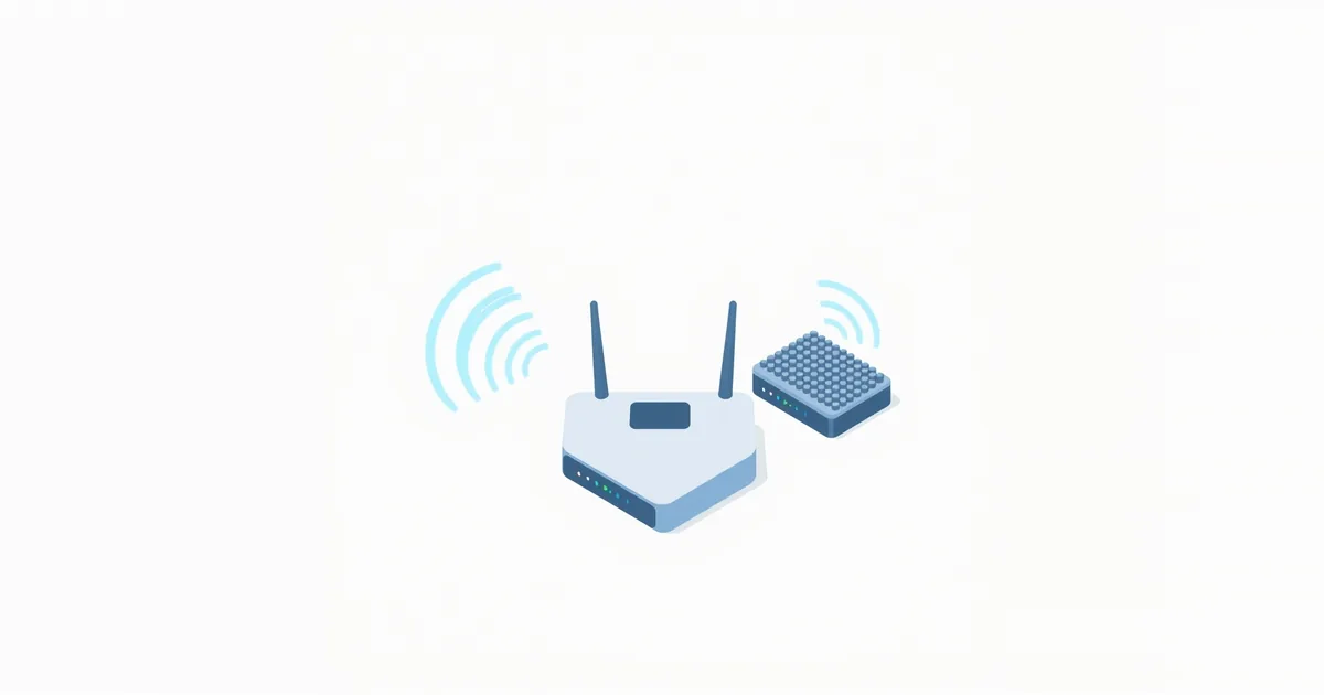 Illustration: two Wi-Fi bands, long-range and fast waves