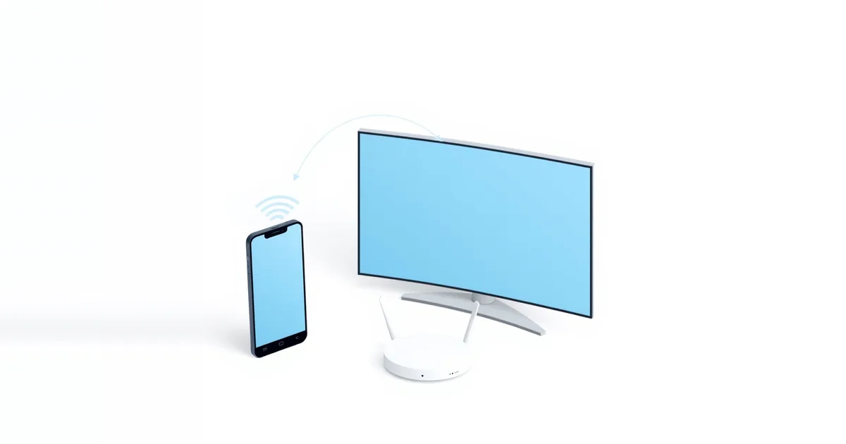 Illustration: a phone, a TV and a router
