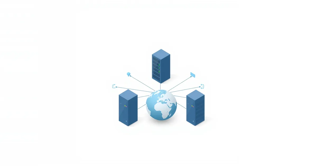 Illustration: several servers connected to a globe