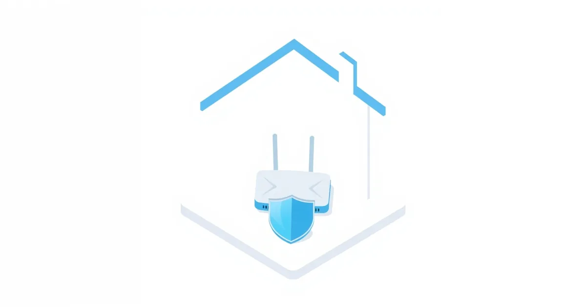 Illustration: a router with a shield inside a house outline