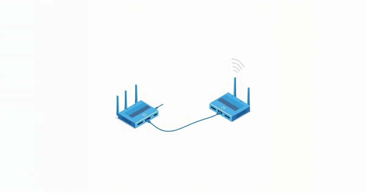 Illustration: two routers connected by a network cable