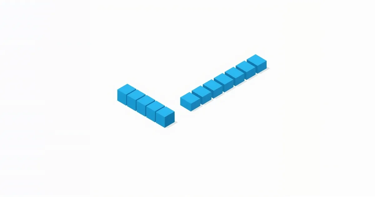 Illustration: a short and a long row of blocks side by side