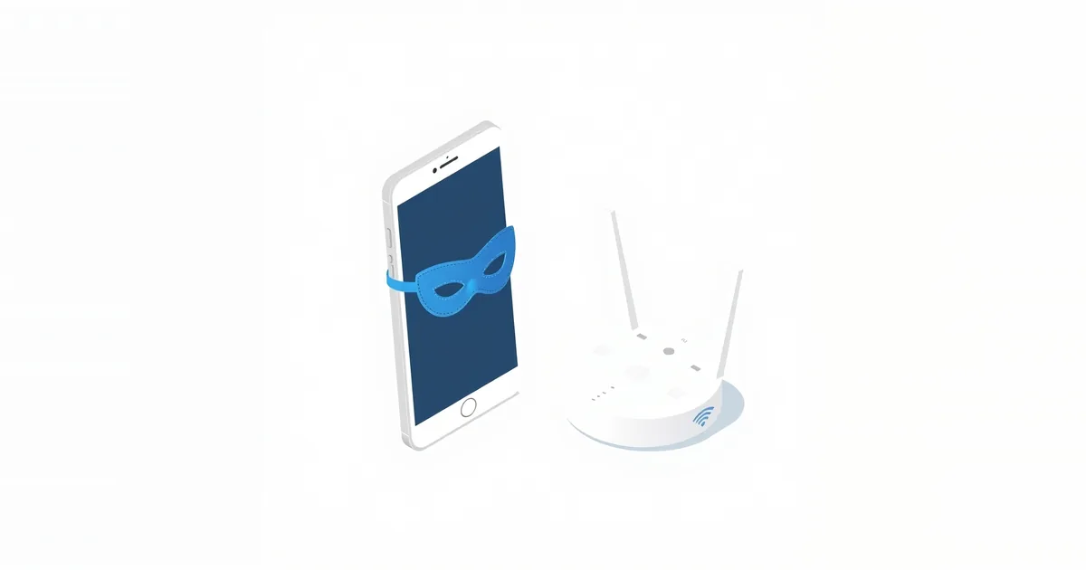 Illustration: a phone wearing a mask next to a router