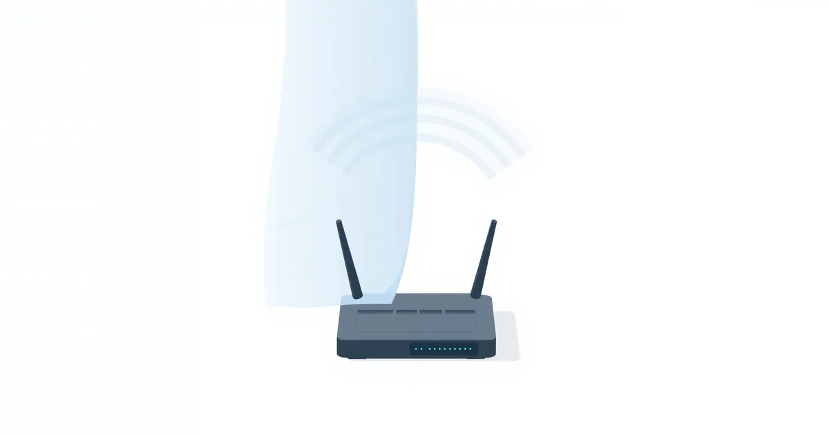 Illustration: a router partly covered by a curtain