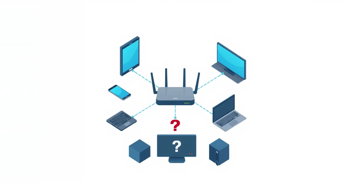 Illustration: router with connected devices and one unknown device