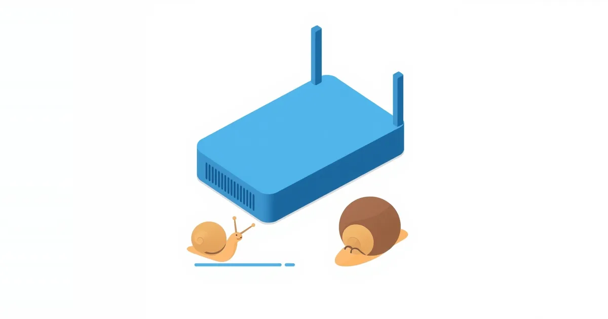 Illustration: a router with two snails beside it