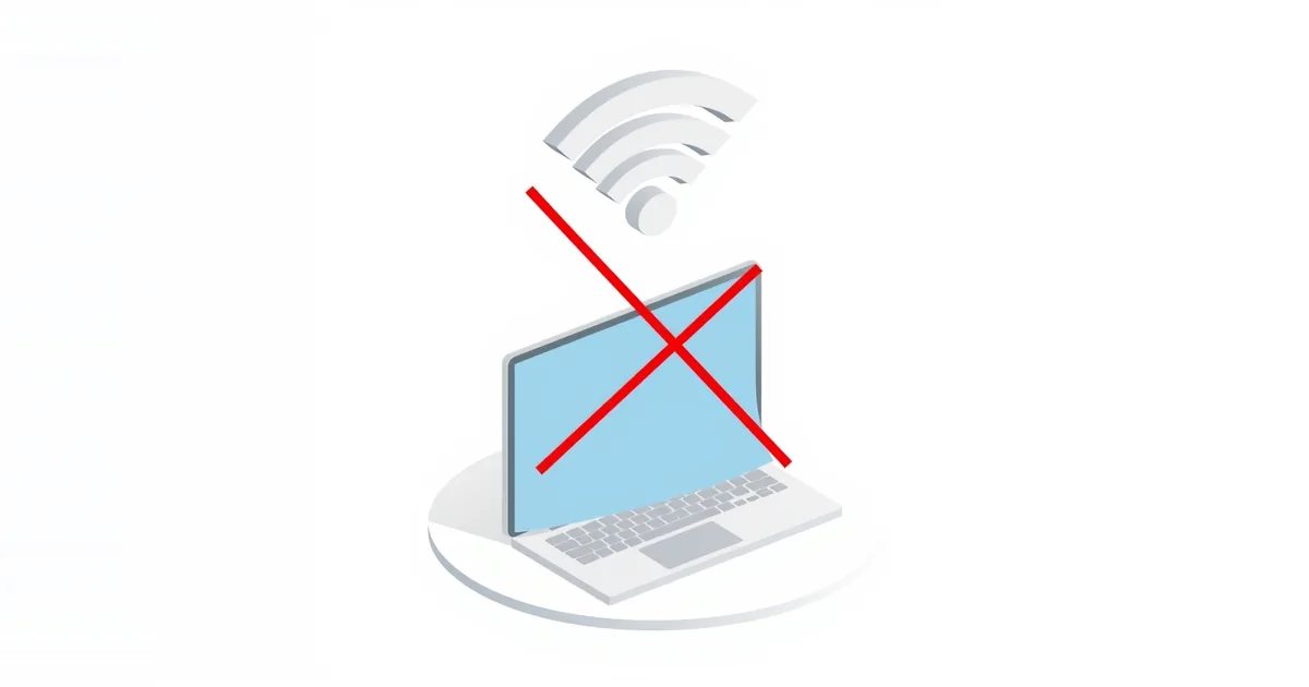 Illustration: a laptop crossed out in red under a Wi-Fi symbol